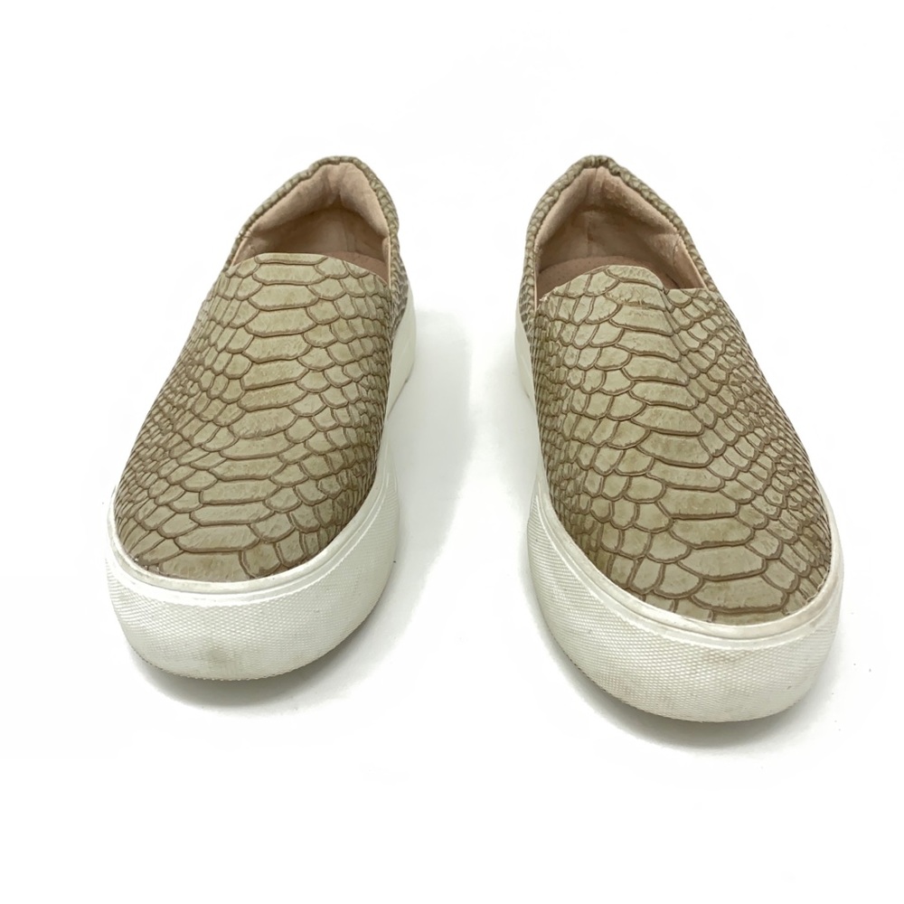 J/ Slides Leather Snake Print Embossed Slip On Pl… - image 1